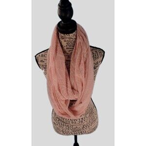 Women Infinity Scarf Boho Chic Pink Aztec Print Lightweight Fairy Neck Warmer.